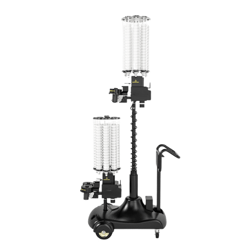 What are the features to look for in a shuttlecock feeder machine?