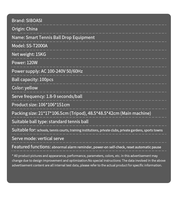 SS-T2000A Tennis Ball Machine - 9