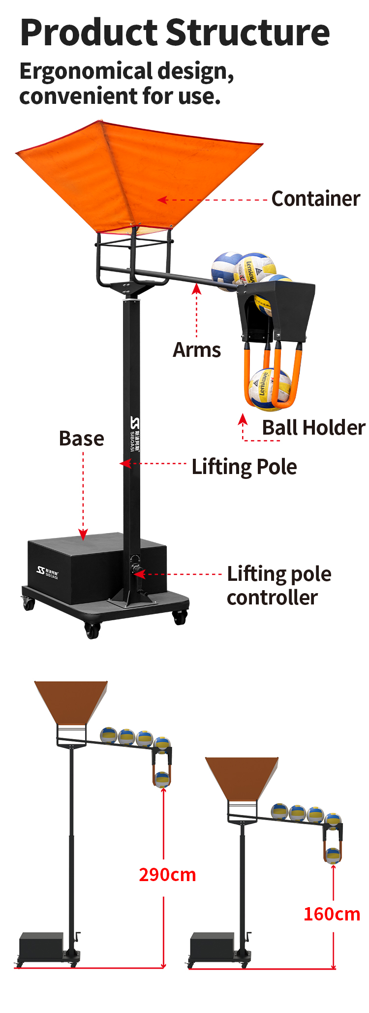 SS-V2101L Volleyball Training Machine - 6