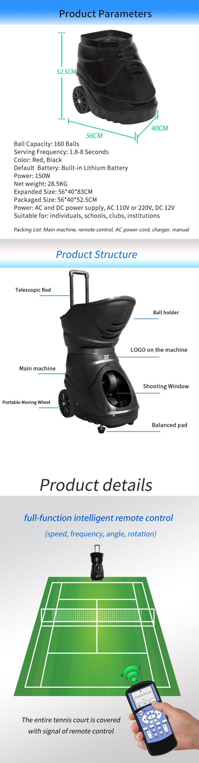 S4015 Tennis Ball Machine -2